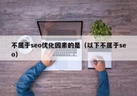 不属于seo优化因素的是（以下不属于seo）