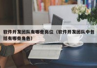 软件开发团队有哪些岗位（软件开发团队中包括有哪些角色）