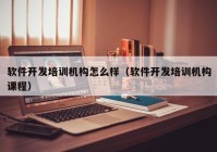 软件开发培训机构怎么样（软件开发培训机构课程）