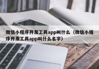 微信小程序开发工具app叫什么（微信小程序开发工具app叫什么名字）