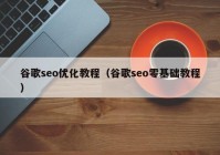 谷歌seo优化教程（谷歌seo零基础教程）