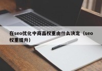 在seo优化中商品权重由什么决定（seo权重提升）